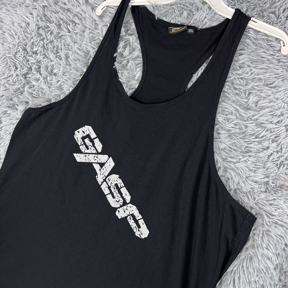 Gasp Adult Shirt XXXL Black Tank Top Vintage T Back Graphic Logo Pullover Mens